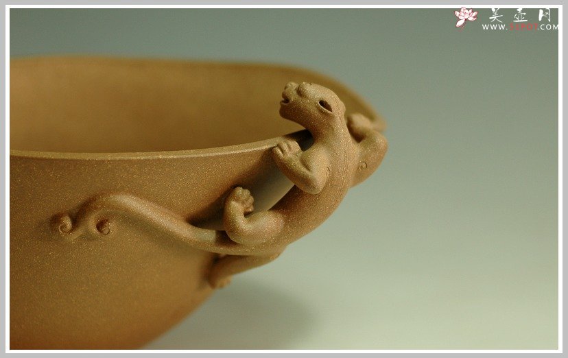 紫砂壶图片：羊首螭龙洗 - 宜兴紫砂壶网