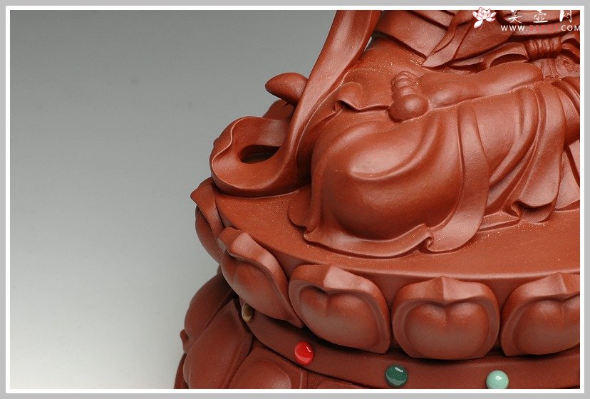 紫砂壶图片：珍品-双层文殊菩萨 - 宜兴紫砂壶网