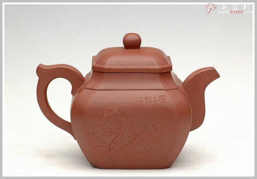 紫砂壶图片：四方抽角 - 宜兴紫砂壶网