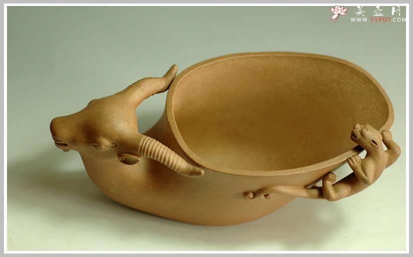 紫砂壶图片：羊首螭龙洗 - 宜兴紫砂壶网