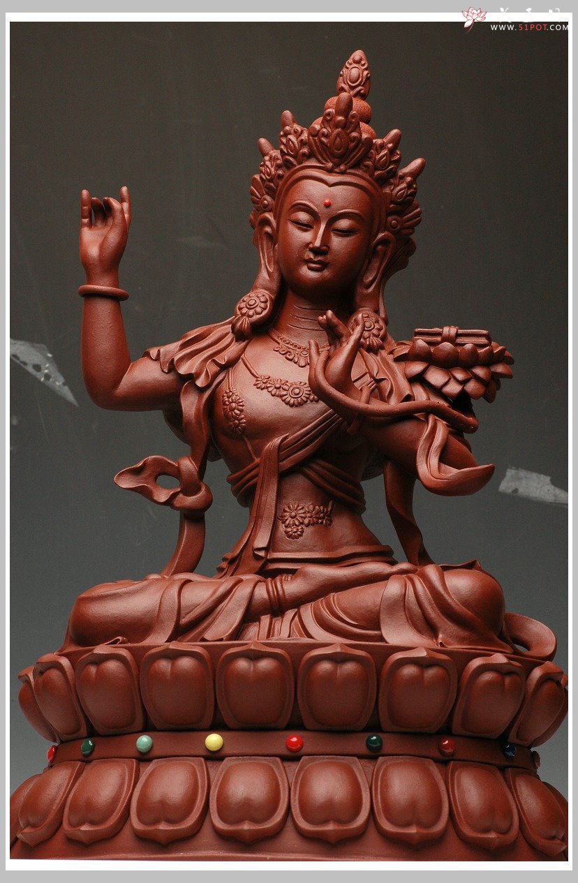 紫砂壶图片：珍品-双层文殊菩萨 - 宜兴紫砂壶网