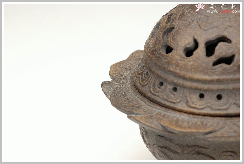 紫砂壶图片：象腿莲花座香炉 - 宜兴紫砂壶网