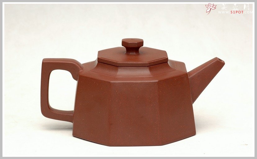 紫砂壶图片：全手工小八方 - 宜兴紫砂壶网