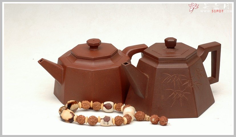 紫砂壶图片：全手工小八方 - 宜兴紫砂壶网