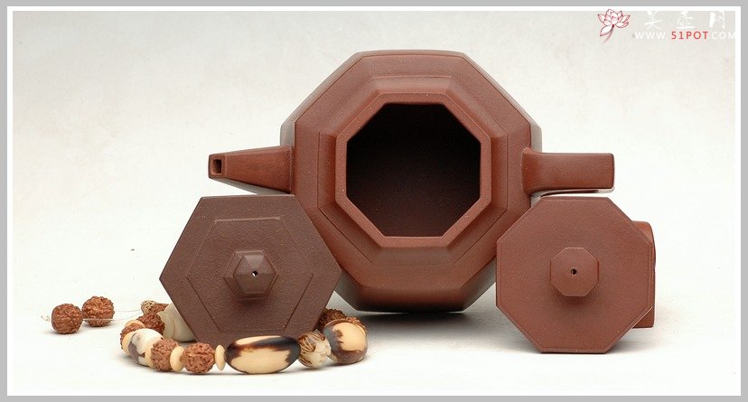 紫砂壶图片：全手工小八方 - 宜兴紫砂壶网