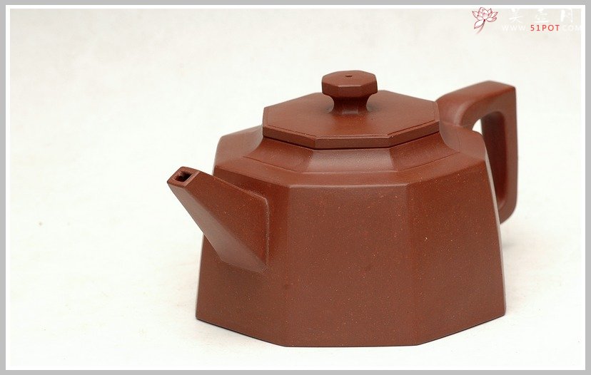 紫砂壶图片：全手工小八方 - 宜兴紫砂壶网