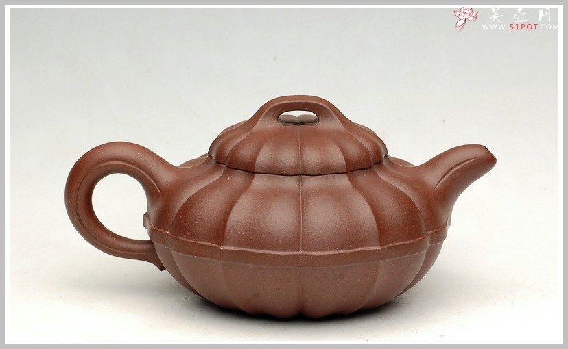 紫砂壶图片：大气稳重-合欢菱花 - 宜兴紫砂壶网