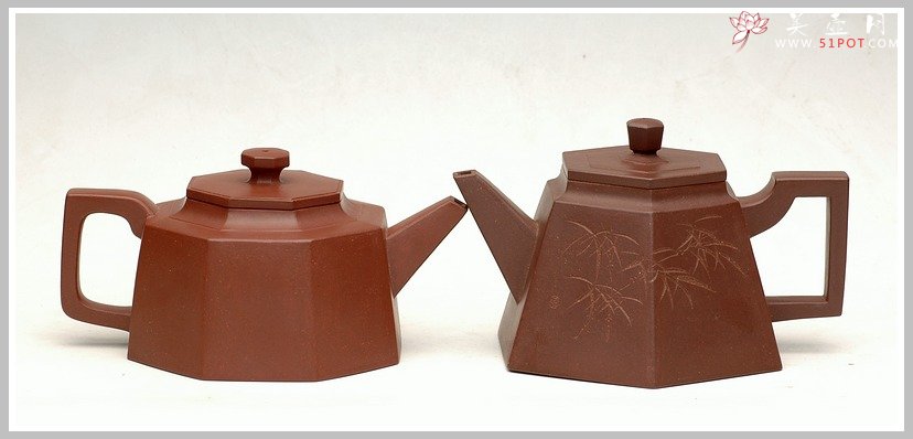 紫砂壶图片：全手工小八方 - 宜兴紫砂壶网