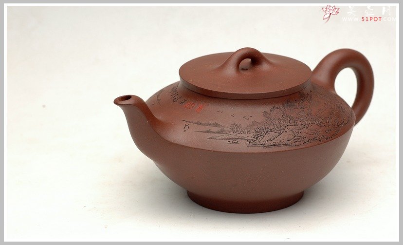 紫砂壶图片：通转山水之包嘴合欢 - 宜兴紫砂壶网