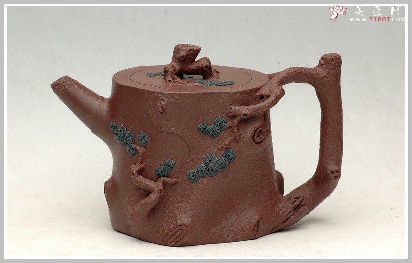 紫砂壶图片：苍健俊逸之全手松桩 - 宜兴紫砂壶网