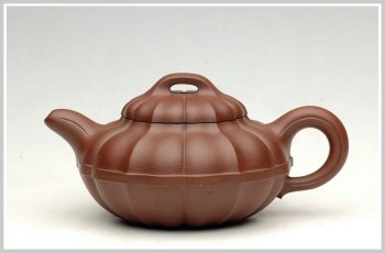 紫砂壶图片：大气稳重-合欢菱花 - 宜兴紫砂壶网