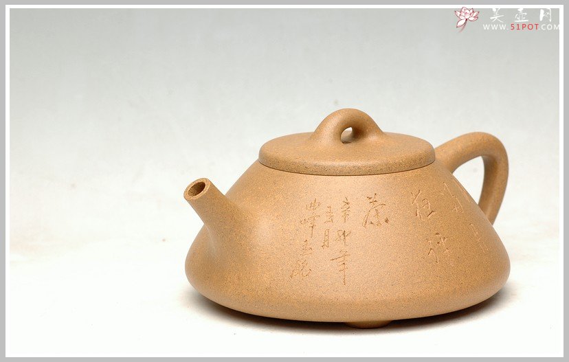 紫砂壶图片：全手大段泥石瓢 - 宜兴紫砂壶网