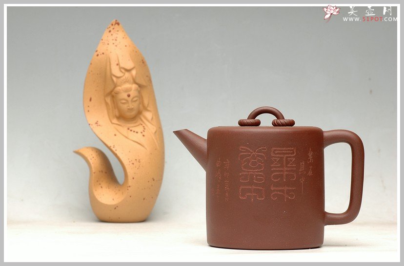 紫砂壶图片：全手剑流双圈 - 宜兴紫砂壶网