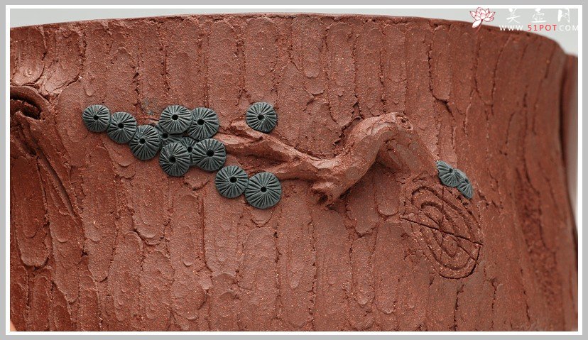 紫砂壶图片：全手松梅水洗杯子套组 - 宜兴紫砂壶网