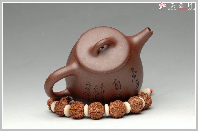 紫砂壶图片：自强不息-高石瓢 - 宜兴紫砂壶网