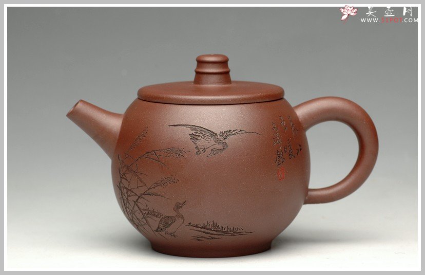紫砂壶图片：春江水暖鸭先知      巨轮珠 - 宜兴紫砂壶网
