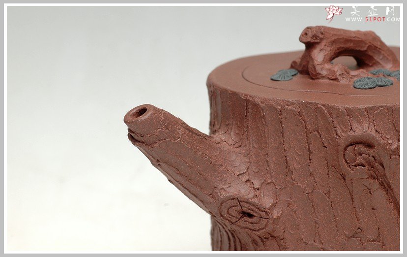 紫砂壶图片：全手花货精品之松竹常青 - 宜兴紫砂壶网