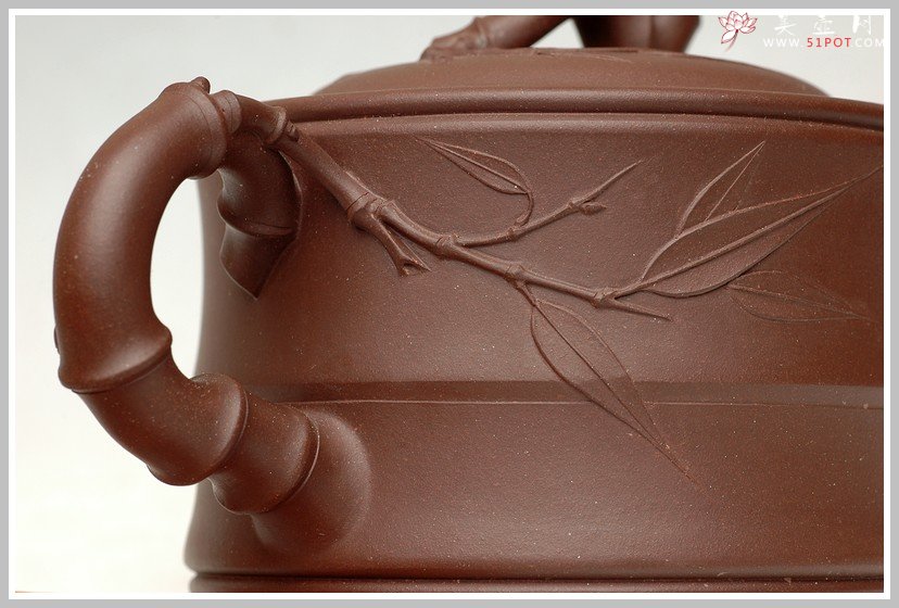 紫砂壶图片：曲峰花货精品 小竹段 - 宜兴紫砂壶网