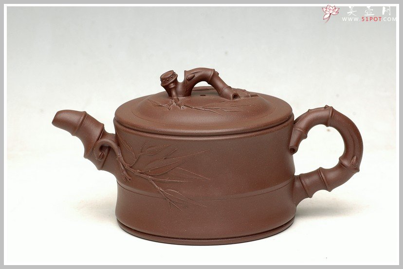 紫砂壶图片：曲峰花货精品 小竹段 - 宜兴紫砂壶网