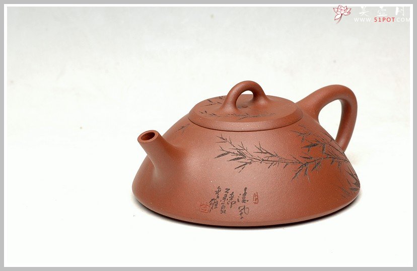 紫砂壶图片：瓢刻竹 - 宜兴紫砂壶网