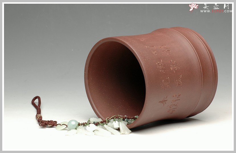 紫砂壶图片：竹梢微动觉风来  竹节笔筒 - 宜兴紫砂壶网