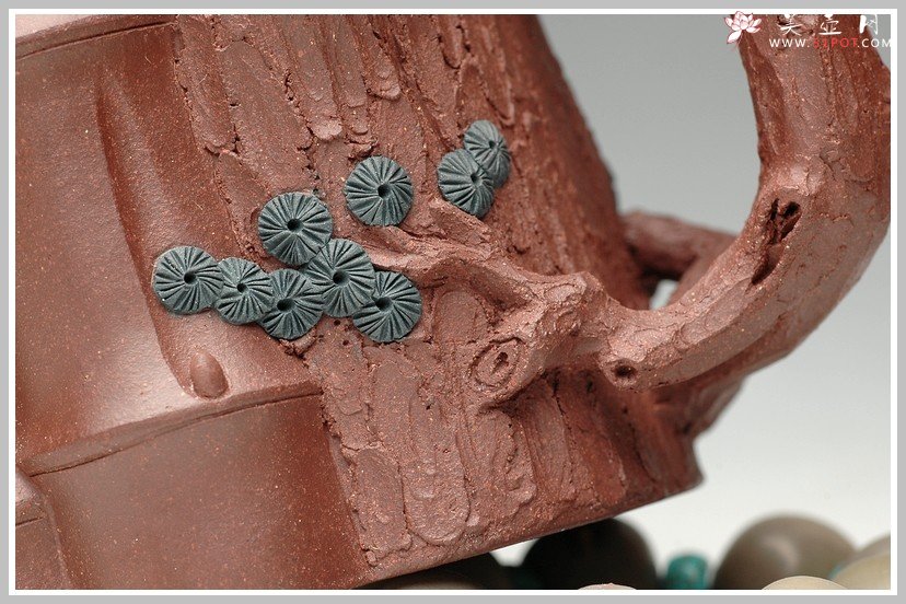 紫砂壶图片：全手花货精品之松竹常青2 - 宜兴紫砂壶网