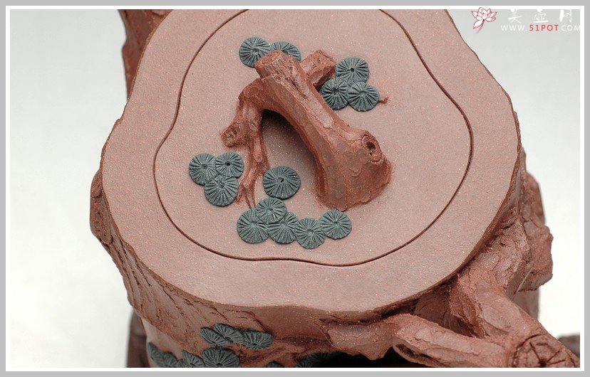 紫砂壶图片：全手花货精品之松竹常青 - 宜兴紫砂壶网