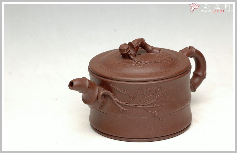 紫砂壶图片：曲峰花货精品 小竹段 - 宜兴紫砂壶网