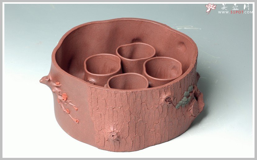 紫砂壶图片：全手2套水洗杯子套组 - 宜兴紫砂壶网