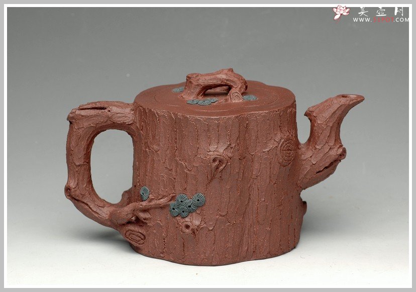 紫砂壶图片：全手花货精品之松竹常青2 - 宜兴紫砂壶网