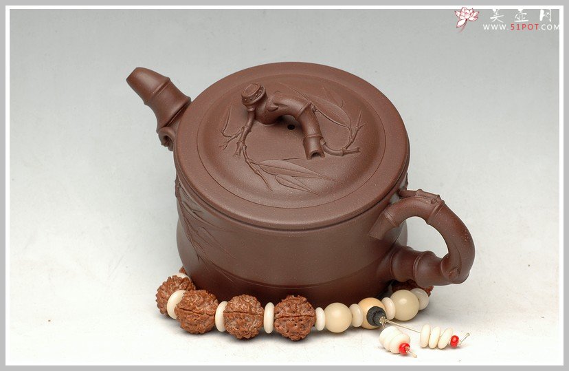 紫砂壶图片：曲峰花货精品 小竹段 - 宜兴紫砂壶网