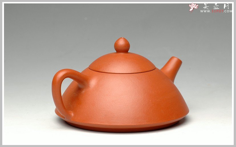 紫砂壶图片：全手朱泥小笠翁 - 宜兴紫砂壶网