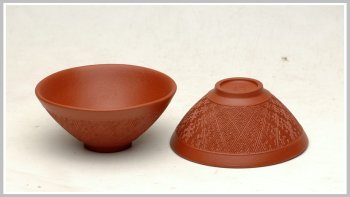 紫砂壶图片：黄金朱泥斗盏杯 - 宜兴紫砂壶网