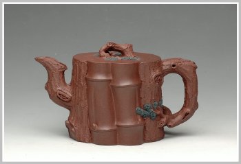 紫砂壶图片：全手花货精品之松竹常青2 - 宜兴紫砂壶网