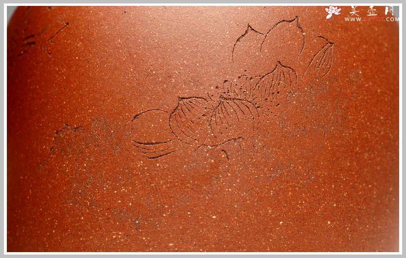 紫砂壶图片：清雅刻鸟茶叶罐 精致 可人 - 宜兴紫砂壶网