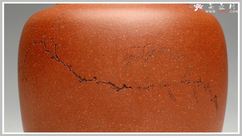 紫砂壶图片：清雅刻鸟茶叶罐 精致 可人 - 宜兴紫砂壶网