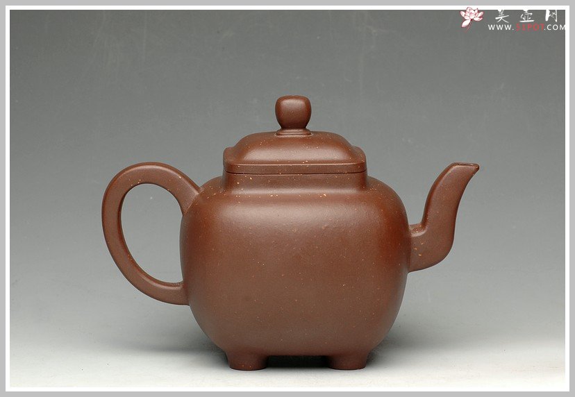 紫砂壶图片：四足方壶 - 宜兴紫砂壶网