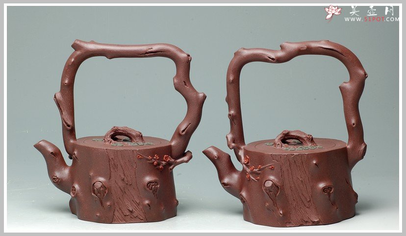 紫砂壶图片：精品全手三友提梁 难度大 - 宜兴紫砂壶网