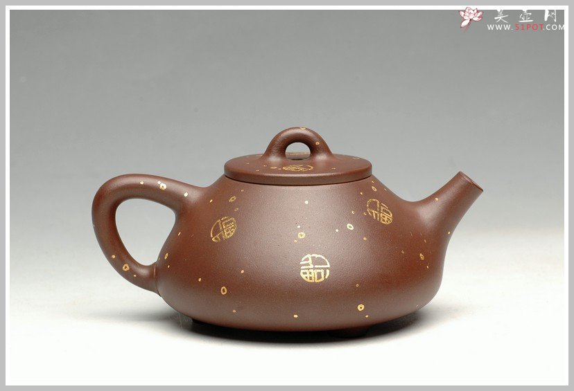 紫砂壶图片：金福 小子冶石瓢 - 宜兴紫砂壶网