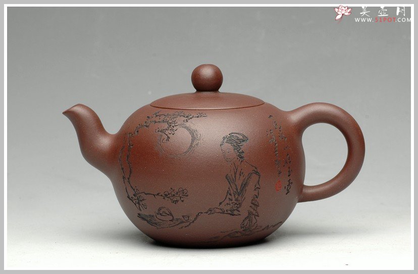 紫砂壶图片：文气十足 一粒珠 - 宜兴紫砂壶网