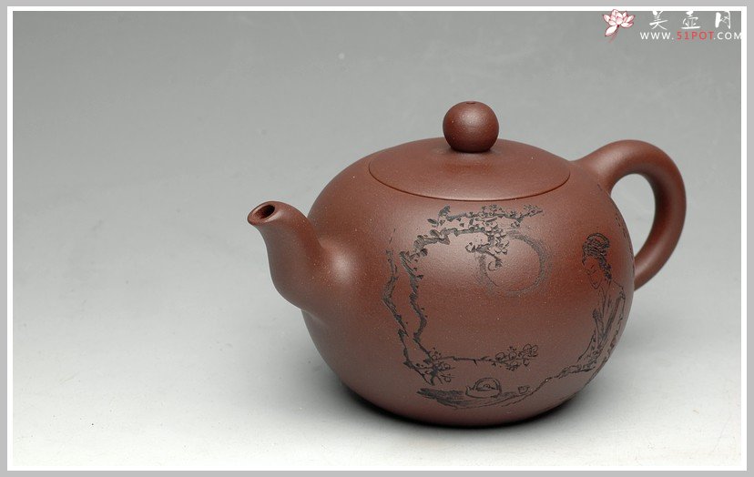 紫砂壶图片：文气十足 一粒珠 - 宜兴紫砂壶网
