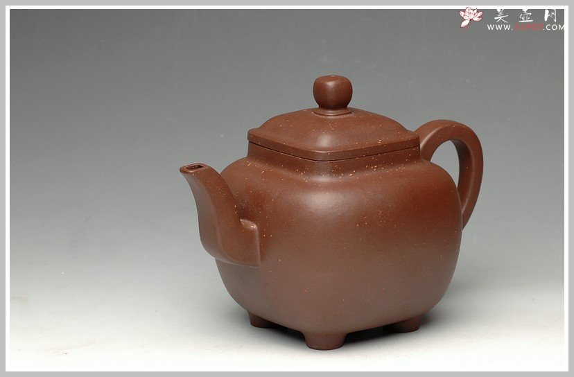 紫砂壶图片：四足方壶 - 宜兴紫砂壶网