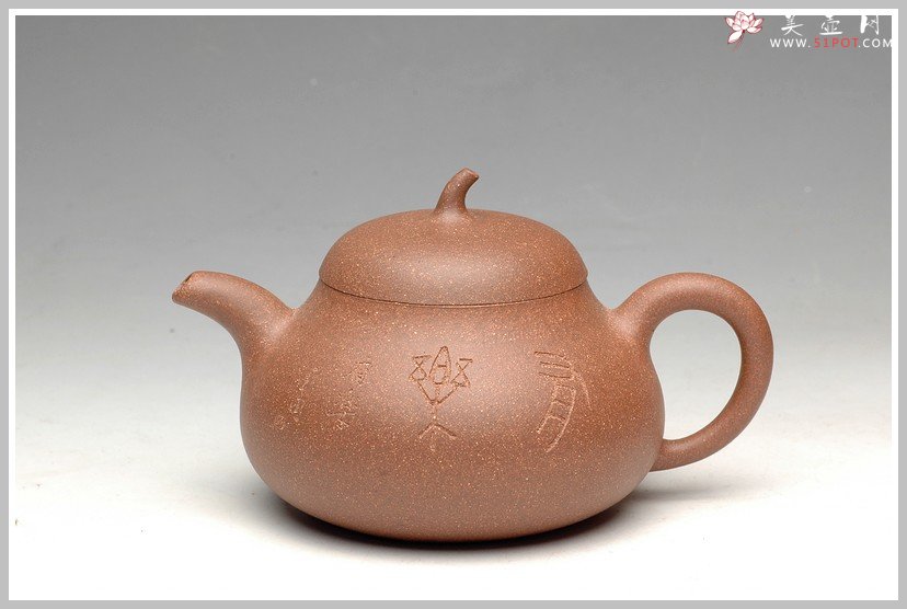 紫砂壶图片：经典之作 风雅俊秀 全手茄段 - 宜兴紫砂壶网