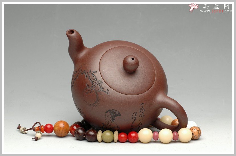 紫砂壶图片：文气十足 一粒珠 - 宜兴紫砂壶网