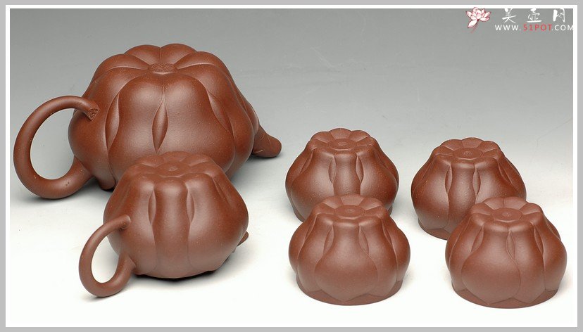 紫砂壶图片：紫泥莲子套壶 - 宜兴紫砂壶网