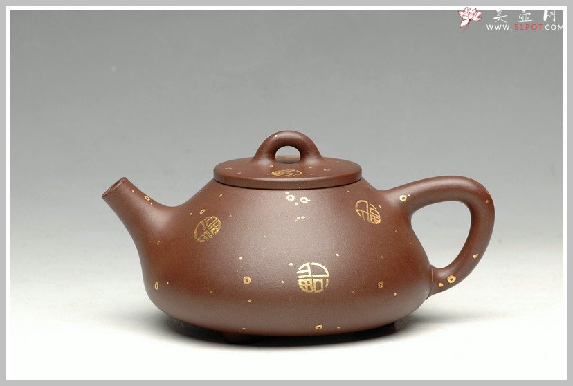 紫砂壶图片：金福 小子冶石瓢 - 宜兴紫砂壶网