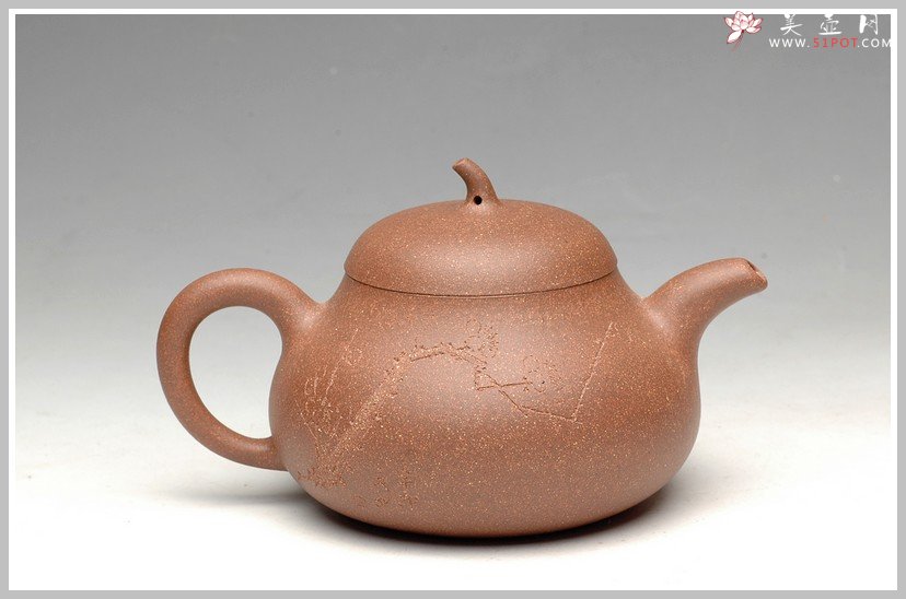 紫砂壶图片：经典之作 风雅俊秀 全手茄段 - 宜兴紫砂壶网