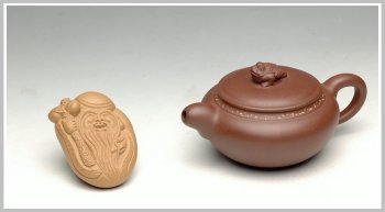 紫砂壶图片：极品老紫泥 道洪风格之金蟾 进宝 - 宜兴紫砂壶网