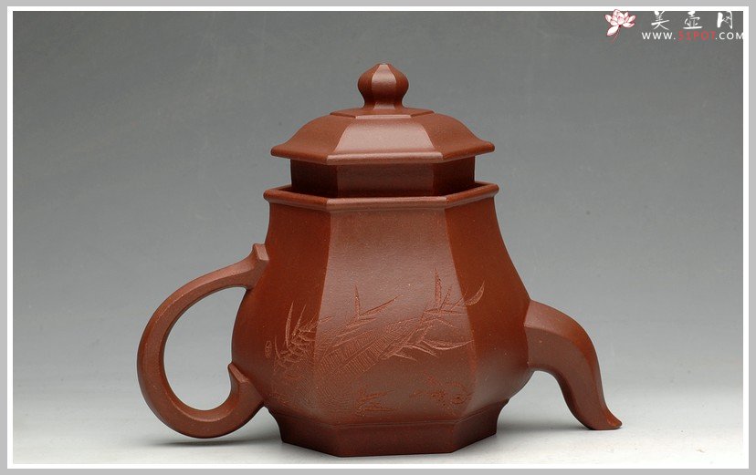 紫砂壶图片：史金妹代表作品 全手六方聚福 - 宜兴紫砂壶网