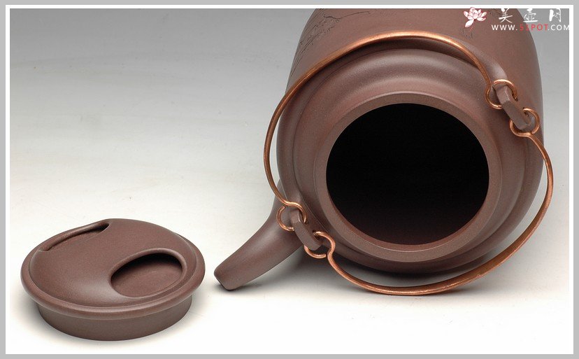 紫砂壶图片：一厂老拼紫 洋桶 - 宜兴紫砂壶网